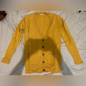 Yellow button down cardigan size medium